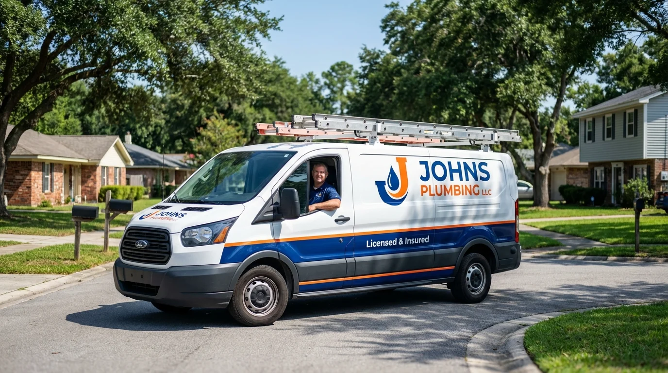 Johns Plumbing LLC service van in Statham, GA