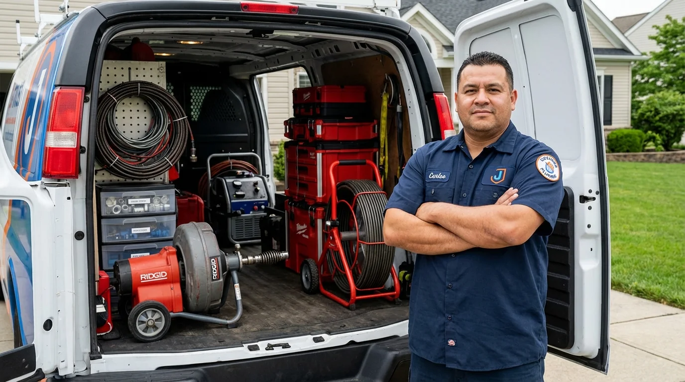 Professional drain cleaning equipment and Johns Plumbing LLC plumber in Statham