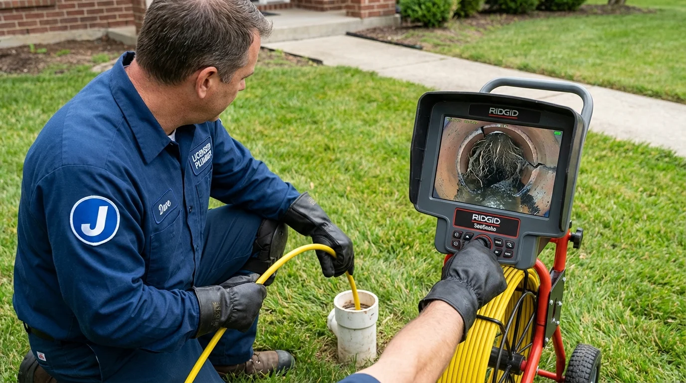 Sewer camera inspection being performed by Johns Plumbing LLC in Statham